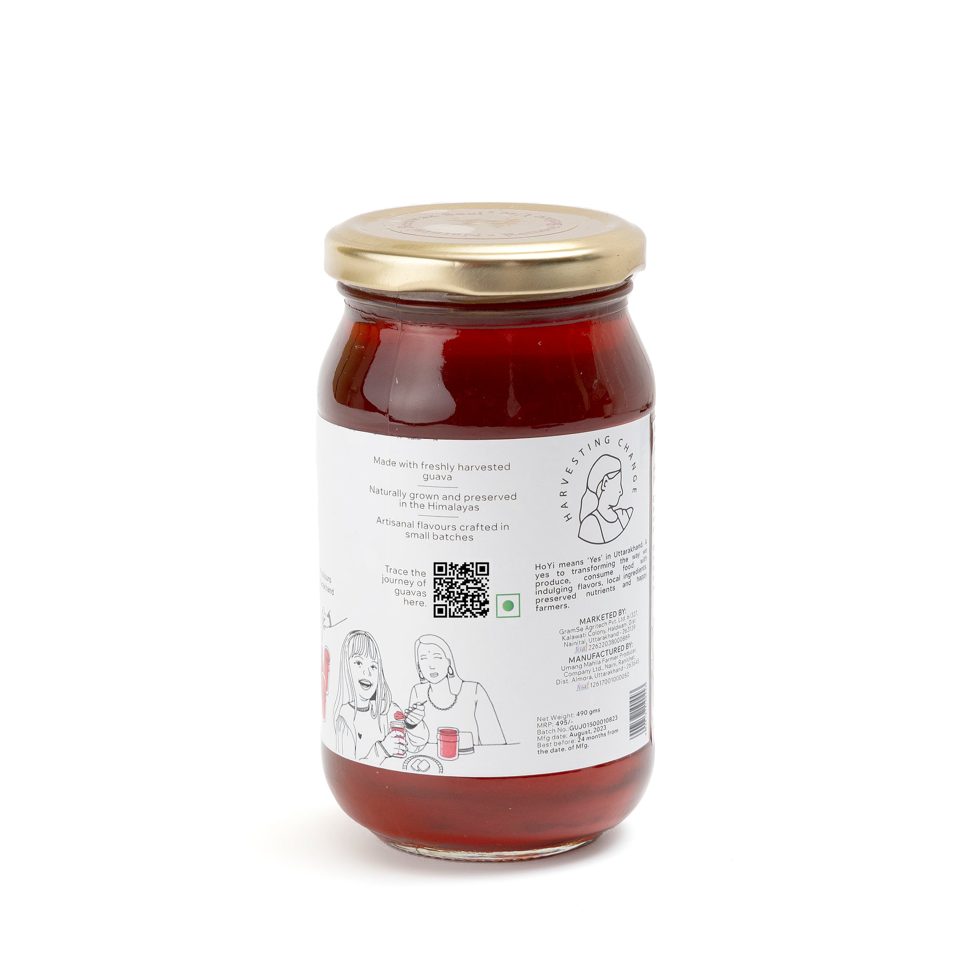 HoYi Guava Jelly (500gms) Handmade and Organic (Back)