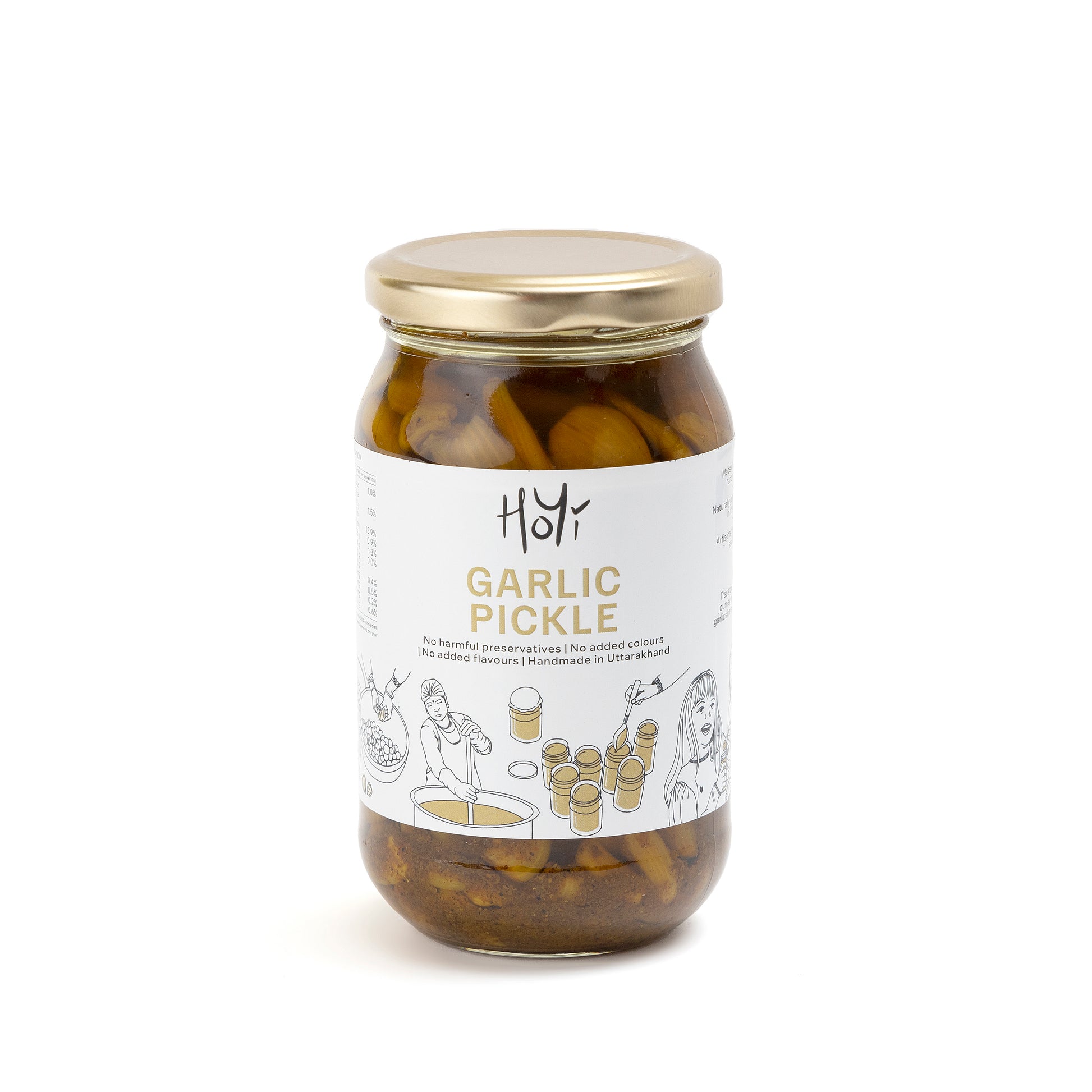 HoYi Garlic Pickle (400gms) Handmade and Organic (Front)
