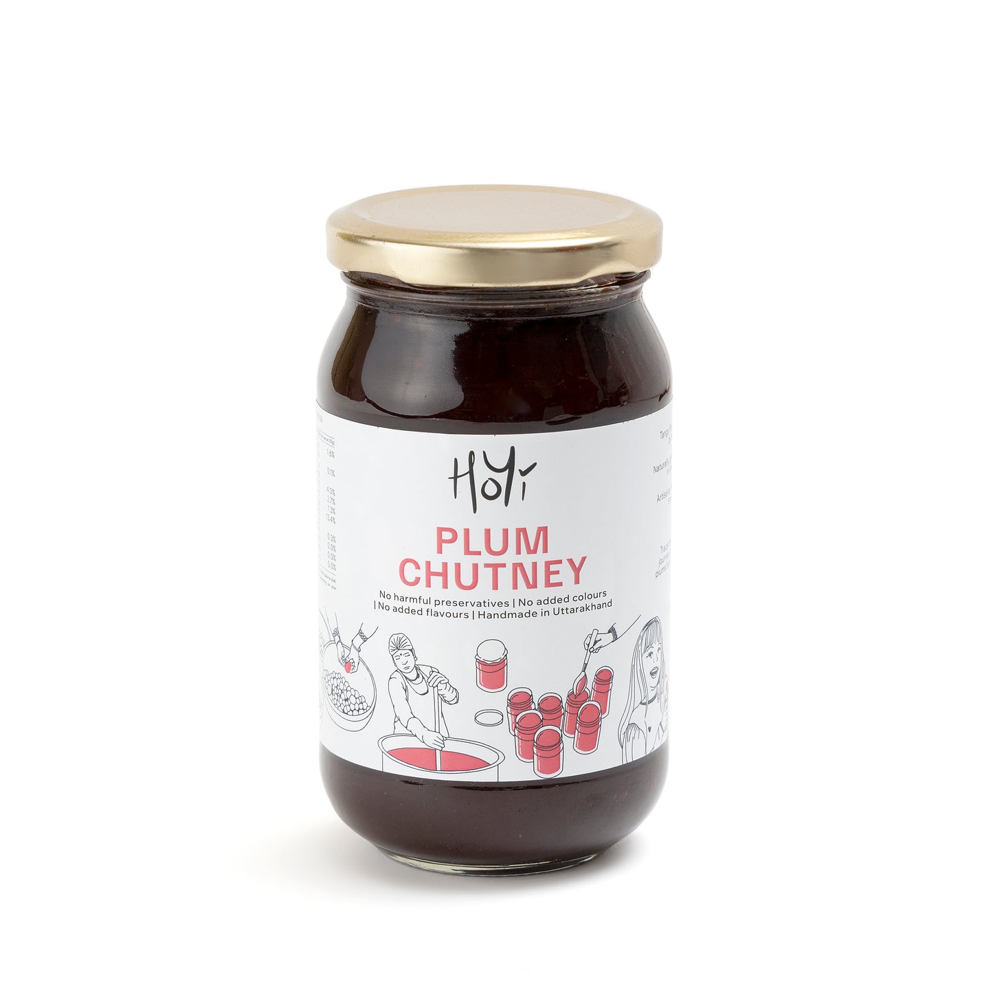 HoYi Plum Chutney (480gms) Handmade and Organic (Front)