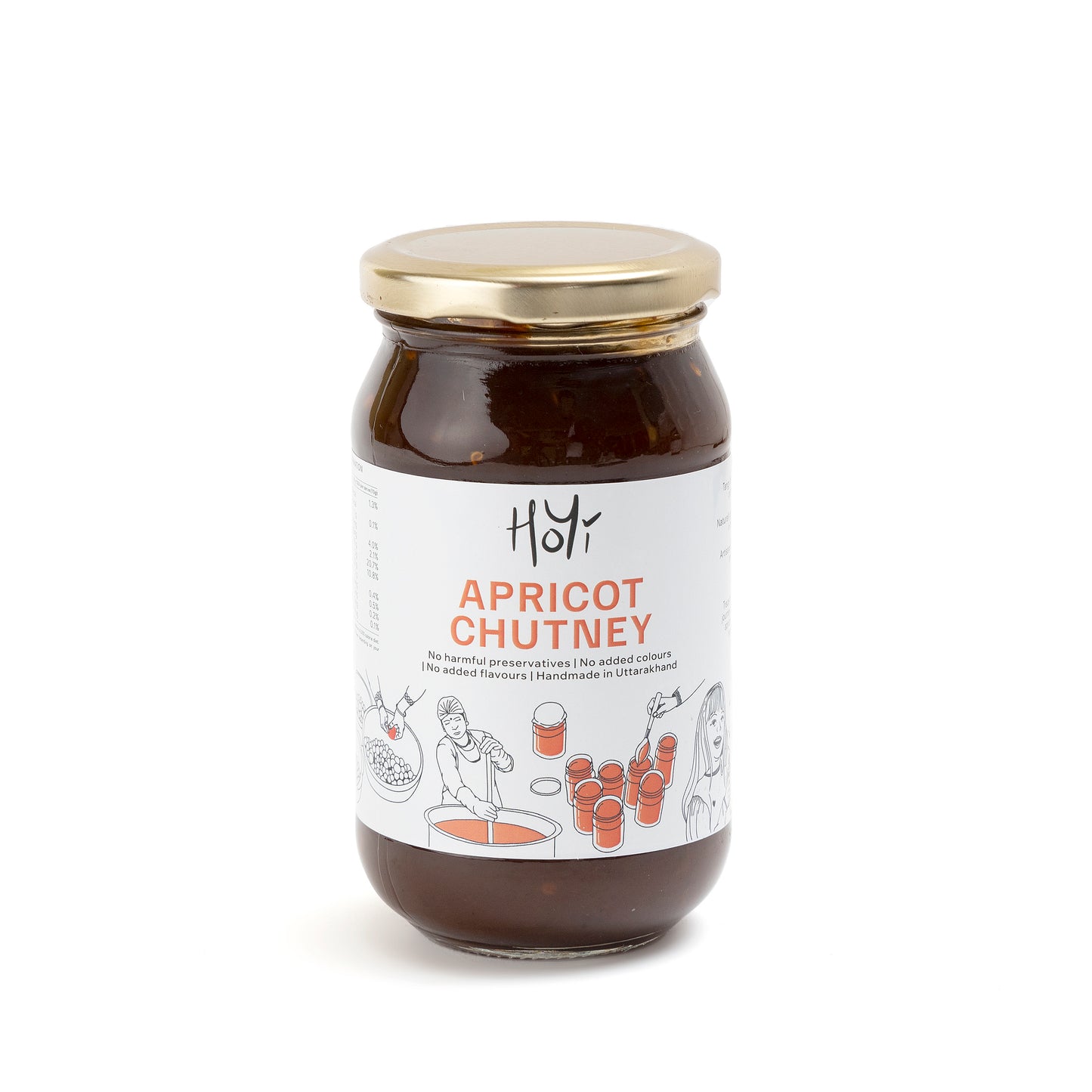 HoYi Apricot Chutney (480gms) Handmade and Organic (Front)