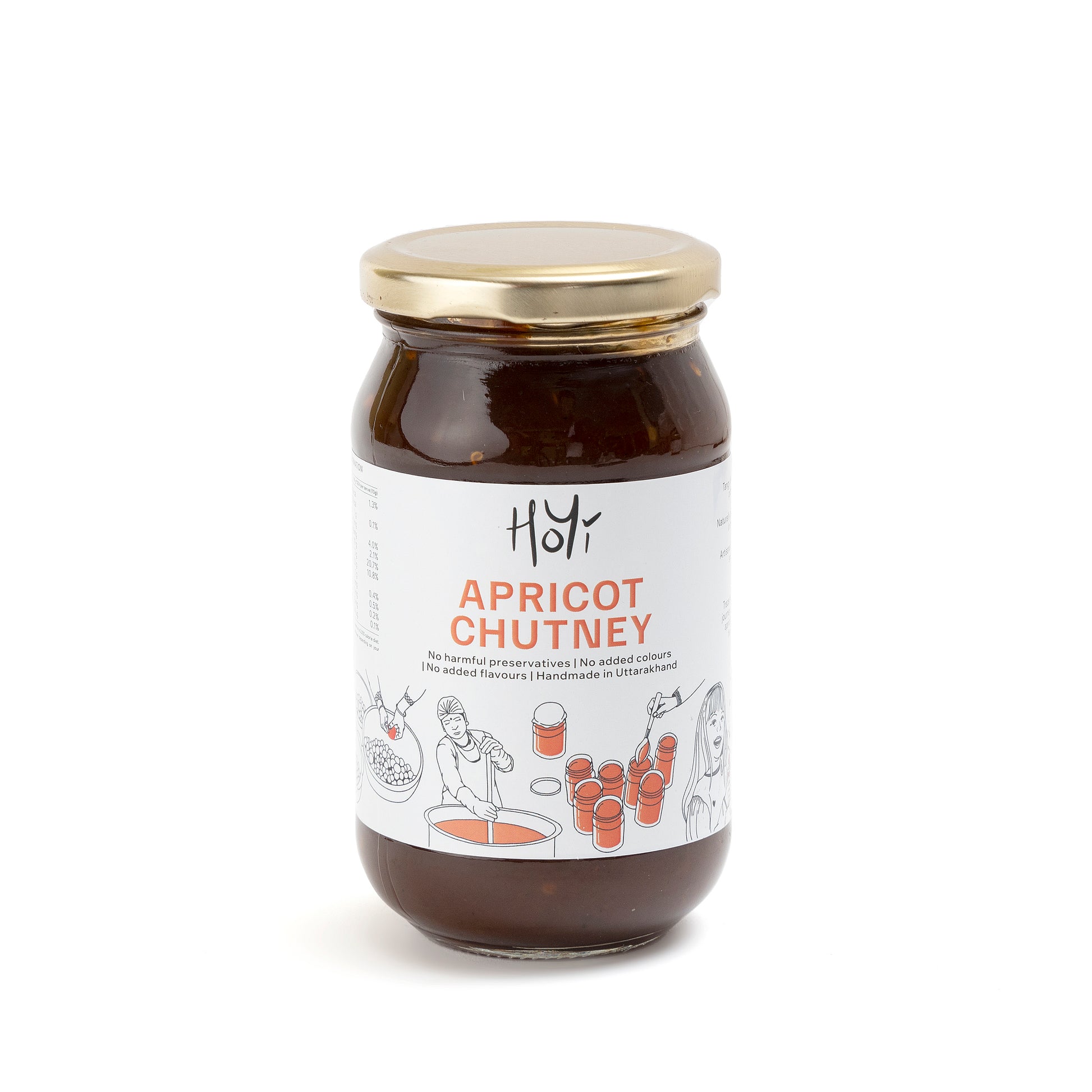 HoYi Apricot Chutney (480gms) Handmade and Organic (Front)