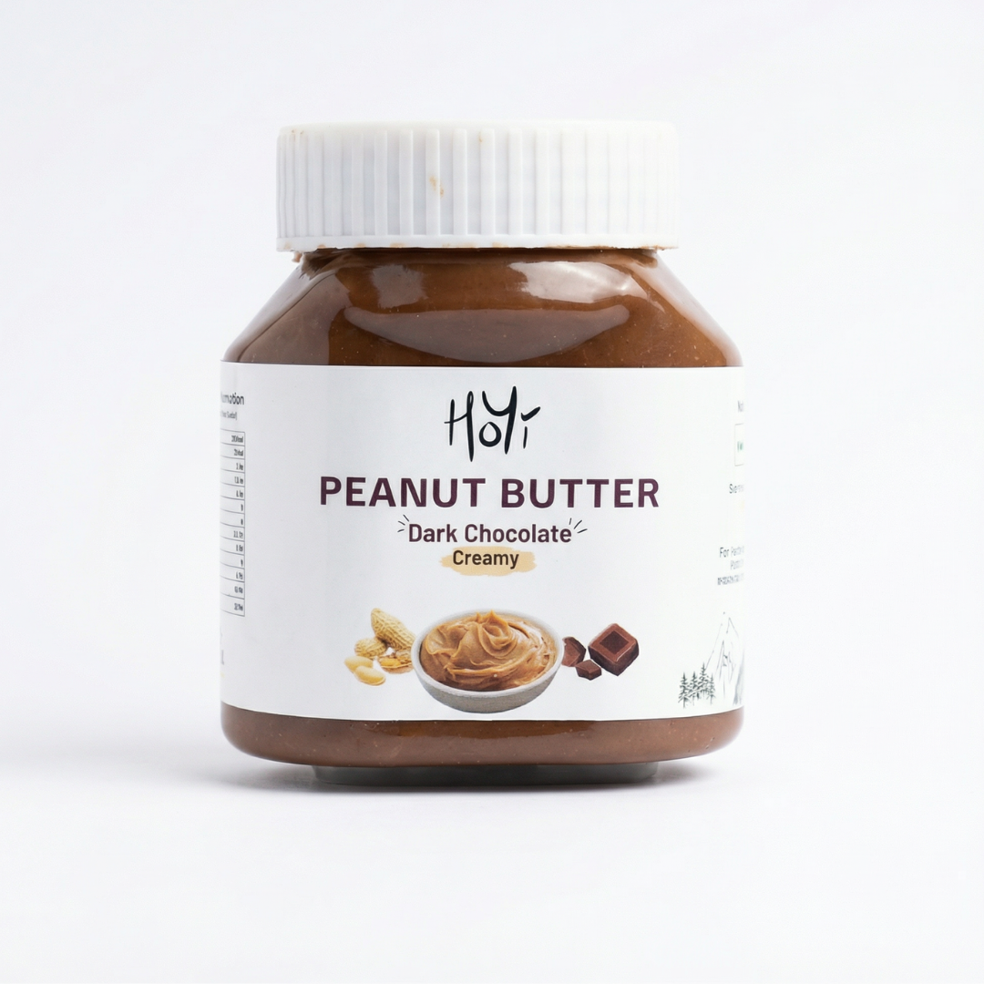 HoYi Dark Chocolate Peanut Butter – Creamy (325 g) with white Background