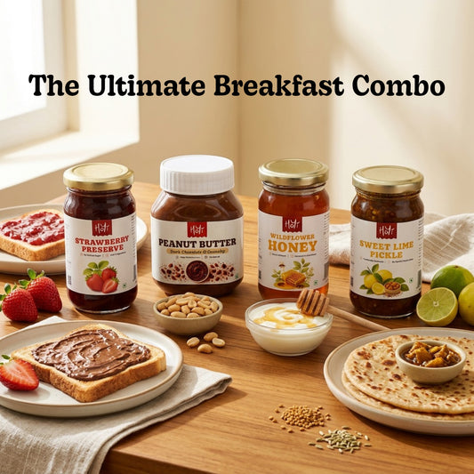 The Ultimate Breakfast Combo (Pack of 4) - Jam, Honey, Peanut Butter and Pickle