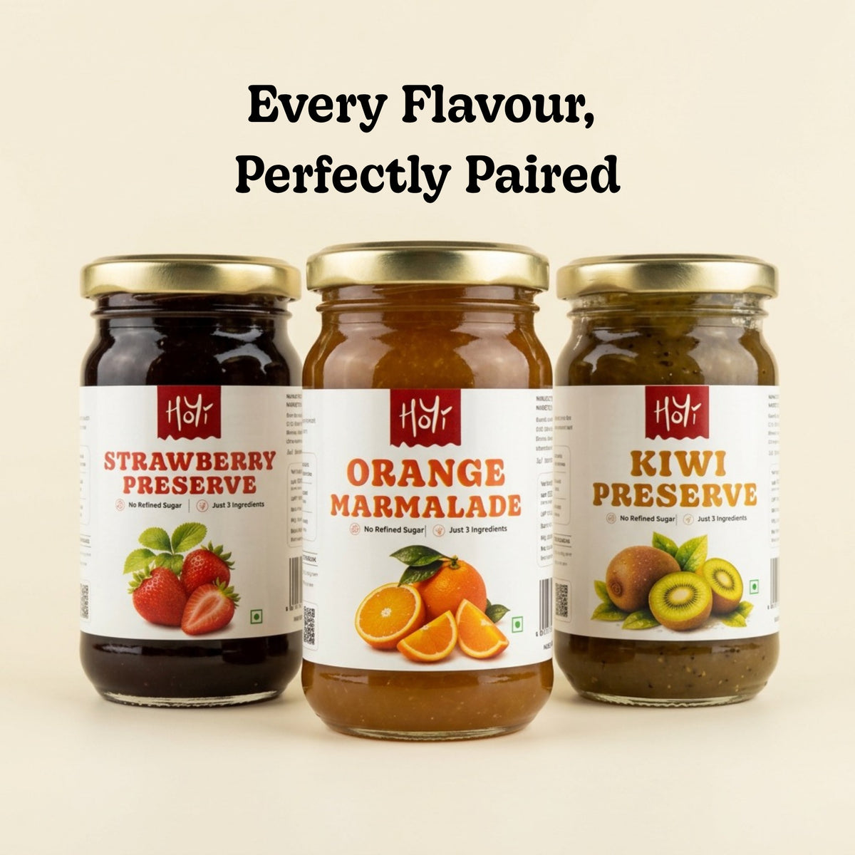 Bestseller Preserves - Strawberry, Orange and Kiwi