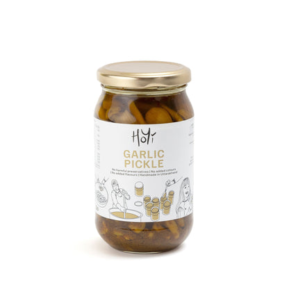 HoYi Garlic Pickle (400gms) Handmade and Organic (Front)