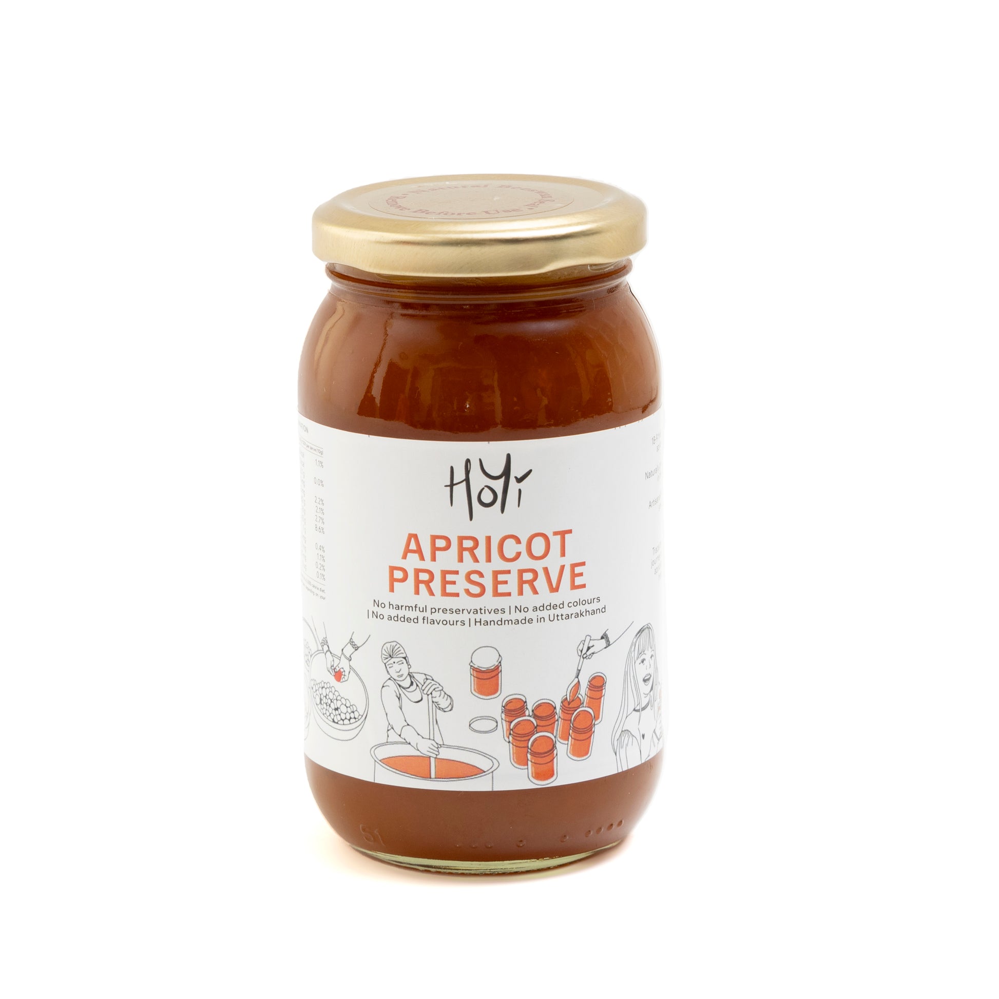 HoYi Apricot Preserve (470gms) Handmade and Organic (Front)