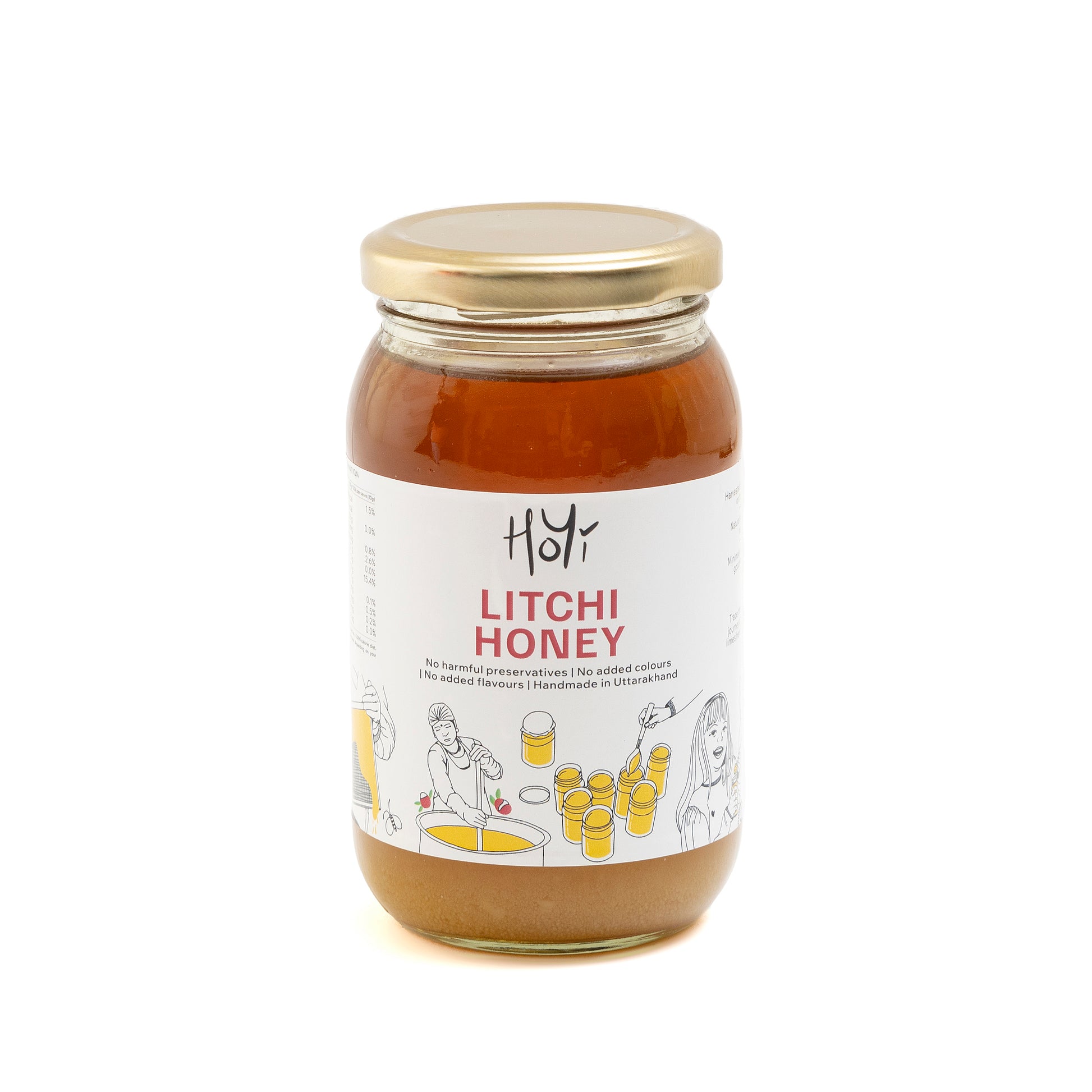 HoYi Litchi Honey 500 gm Handmade and Organic (Front)