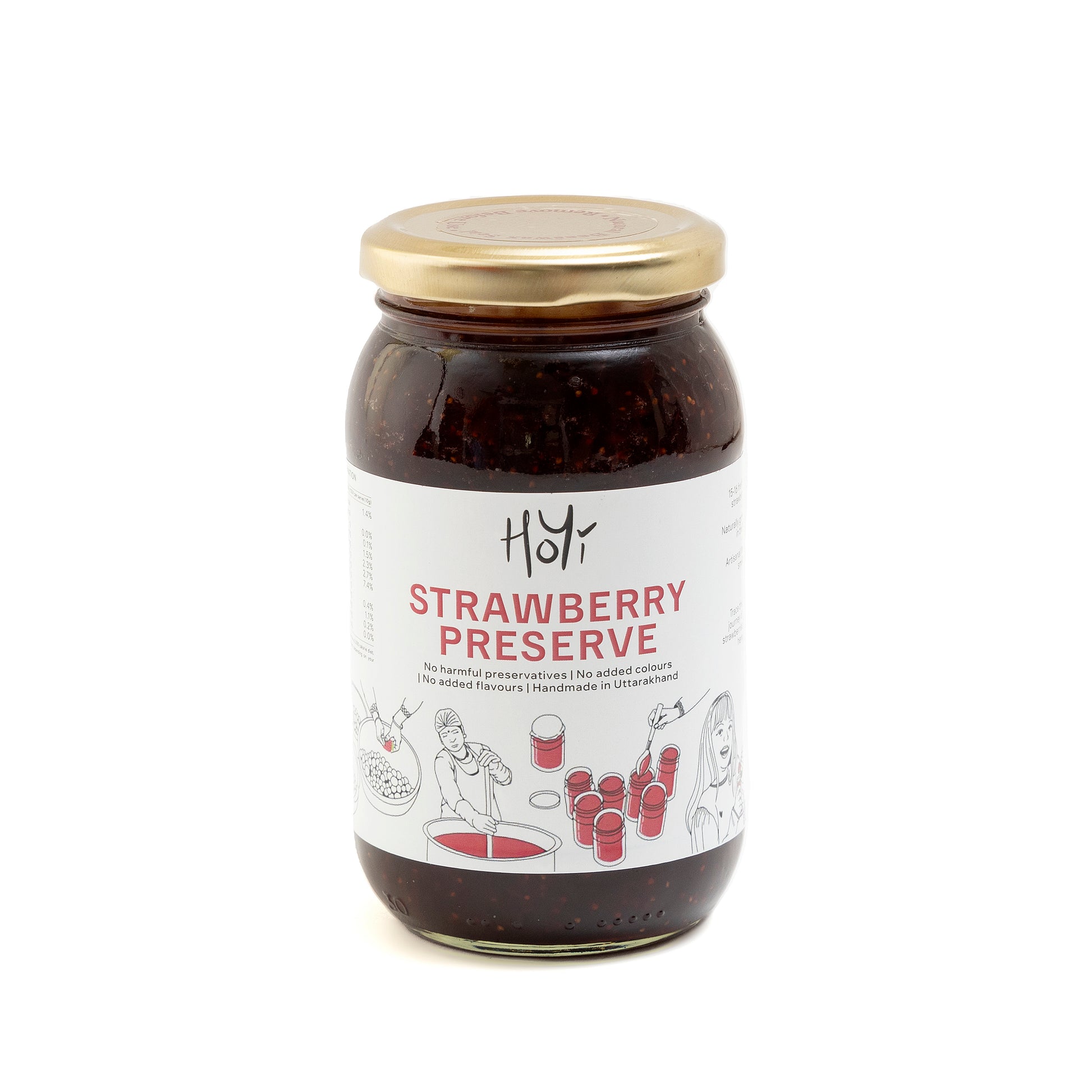 HoYi Strawberry Preserve (480gms) Handmade and Organic (Front)