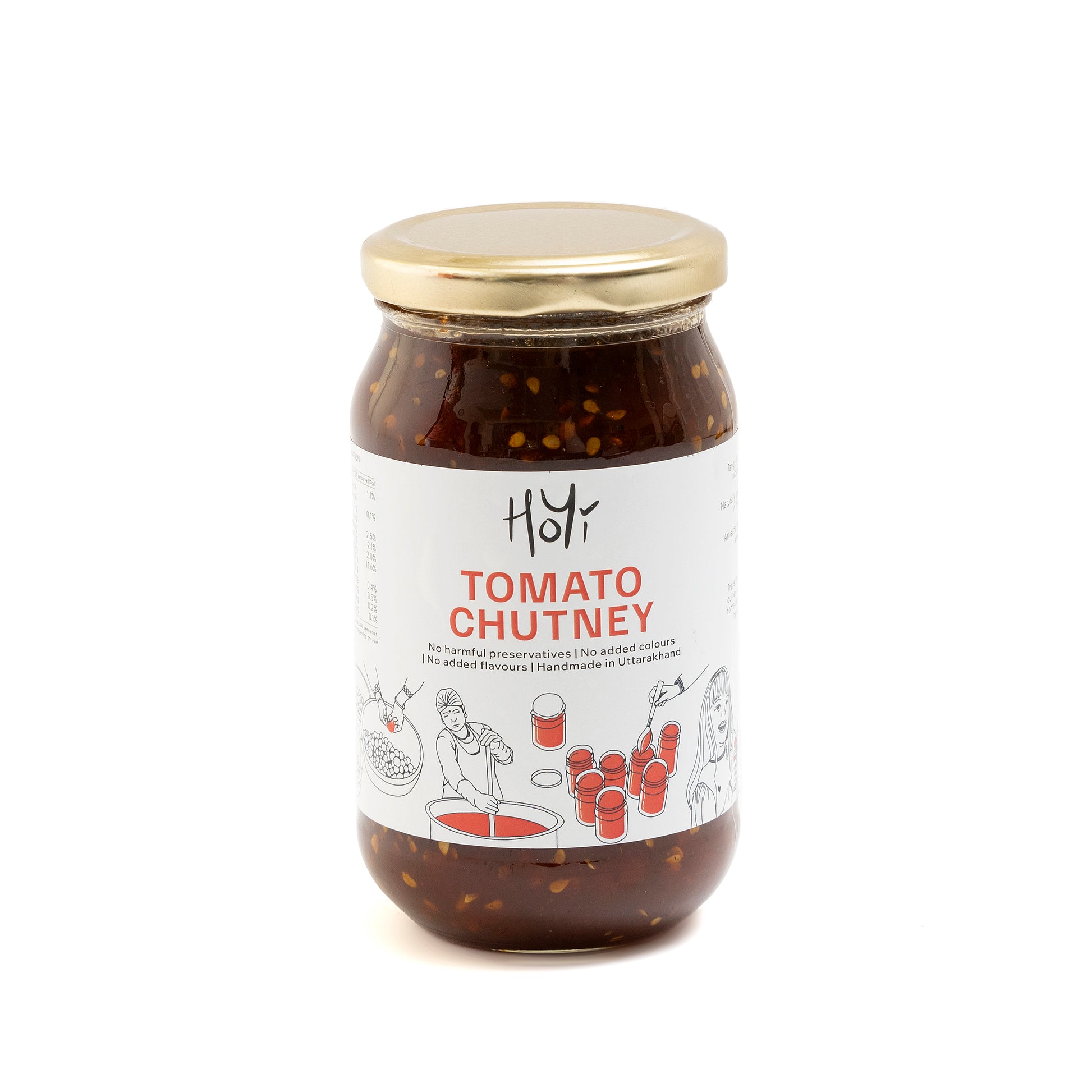 HoYi Tomato Chutney (480gms) Handmade and Organic (Front)