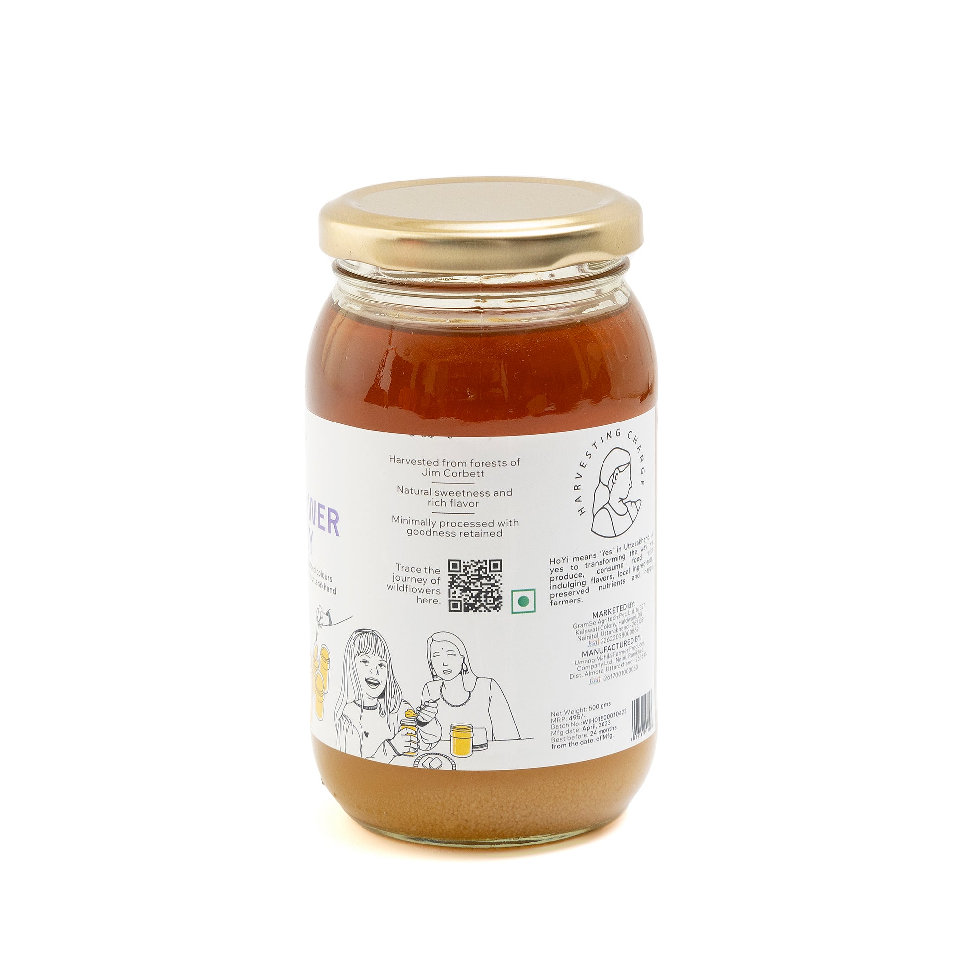 HoYi WildFlower Honey 500 gm Handmade and Organic (Back)