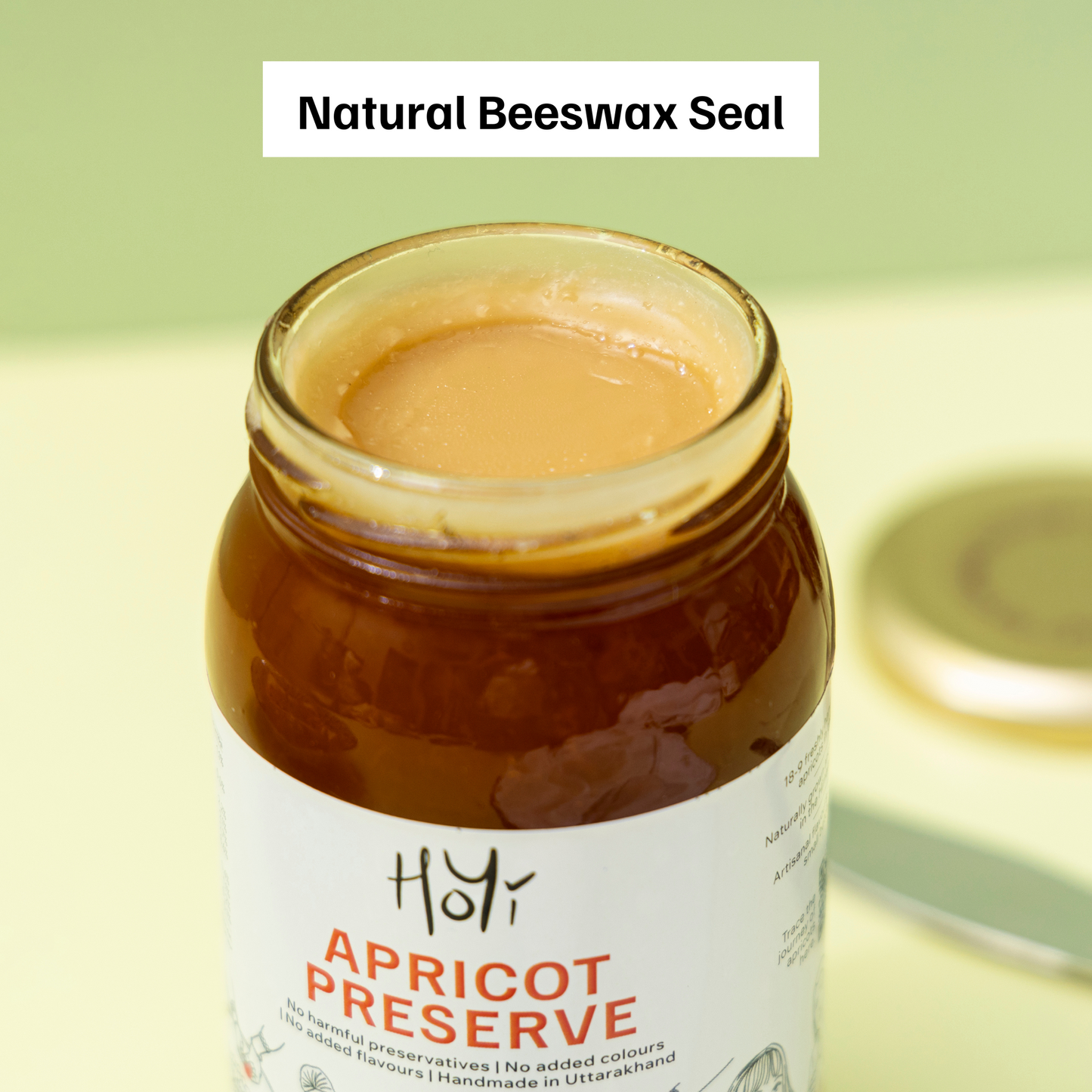 HoYi Apricot Preserve (470gms) Handmade and Organic (Naturally sealed using beeswax)