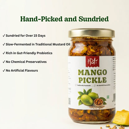 Mango Pickle - Freshly crushed spices, mustard oil used