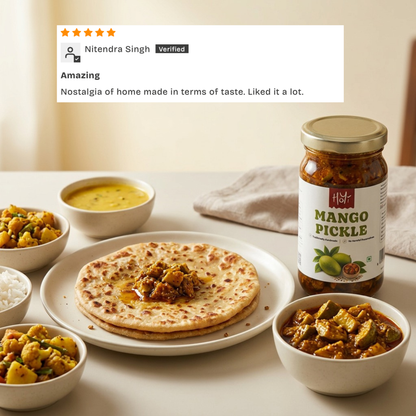 Mango Pickle - Freshly crushed spices, mustard oil used
