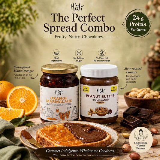 Orange marmalade and dark chocolate peanut butter combo jars Hoyi