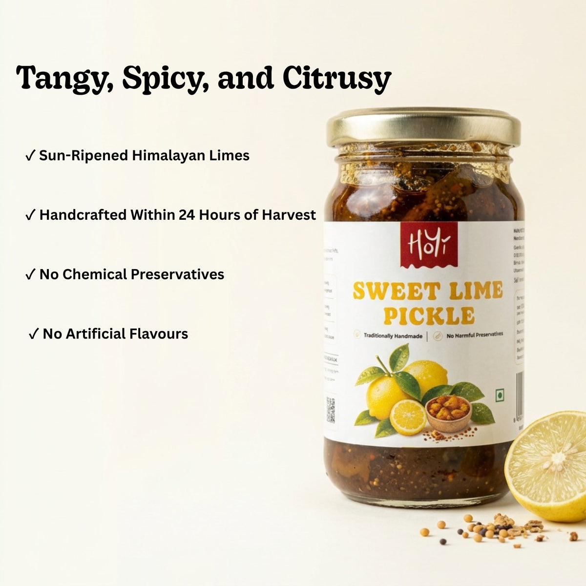 Sweet Lime Pickle - Traditional recipe, freshly crushed spices
